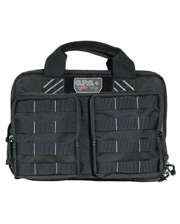 GPS Bags T1311PCB Tactical Quad +2 Black 1000D Polyester with YKK Lockable Zippers, 8 Mag Pockets, 2Ammo Front Pockets, Visual ID Storage System &amp; Holds Up To 6 Handguns