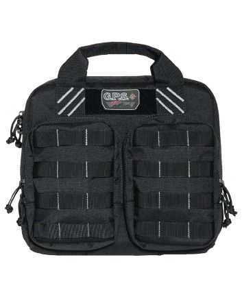 GPS Bags T1412PCB Tactical Double +2 Black 1000D Nylon Teflon Coating Holds 4 Handguns