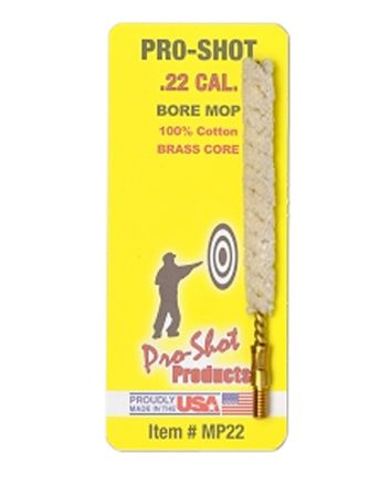 Pro-Shot MP22 Bore Mop.22 Cal Handgun/Rifle #8-32 Thread Cotton 1.75" Long