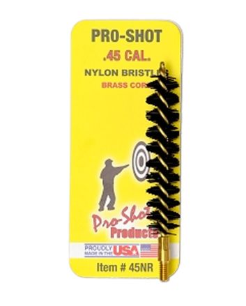 Pro-Shot 45NR Bore Brush.45 Cal Rifle #8-32 Thread Nylon Bristles Brass Core