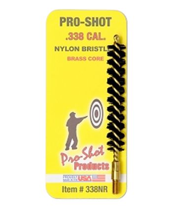 Pro-Shot 338NR Bore Brush.338 Cal Rifle #8-32 Thread Nylon Bristles Brass Core
