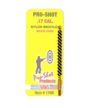 Pro-Shot 17NR Bore Brush.17/ .177 Cal Rifle #5-40" Thread Nylon Bristles Brass Core