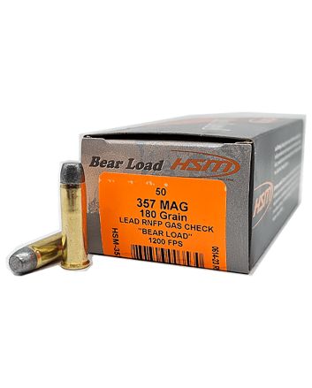 HSM 35718N Bear Load357 Mag 180 gr Lead Round Nose Flat Point 50 Per Box/10 Case