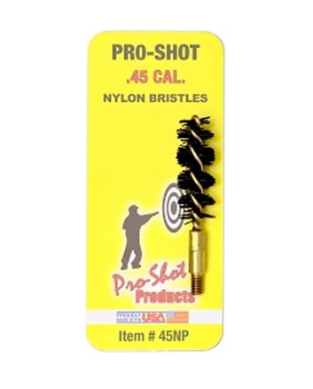 Pro-Shot 45NP Bore Brush.45 Cal Pistol #8-32 Thread Nylon Bristles Brass Core