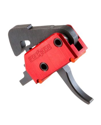 Patriot Ordnance Factory 00457 Drop-InSingle-Stage Curved Trigger with 4.50 lbs Draw Weight &amp; Black/Red Finish for AR-Platform