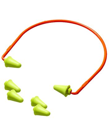Peltor 97065 Sport Banded Earplugs Foam 28 dB Behind The Head Yellow Buds with Orange Band Adult 1 Pair