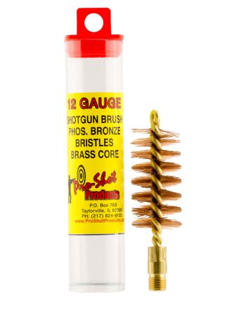 Pro-Shot 12S Bore Brush12 Gauge Shotgun #5/16-27 Thread Bronze Bristles Looped Tip Brass Core