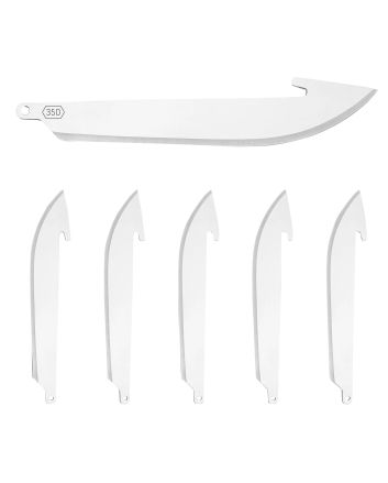 Outdoor Edge RR6 Replacement Blades RazorLite Drop Point 3.50" 420J2 Stainless Steel Blade Silver 6 Blades