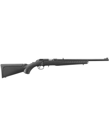 Ruger 8303 American Rimfire Compact Compact 22 LR 10+1 18" Satin Blued Alloy Steel Barrel, Drilled &amp; Tapped Receiver, Black Synthetic Adj LOP Stock, Right Hand