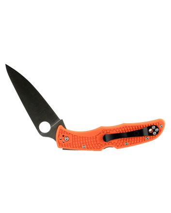 Spyderco C10FPOR Endura 4 Lightweight 3.75" Folding Clip Point Plain VG-10 SS Blade Orange Bi-Directional Texturing FRN Handle Includes Pocket Clip