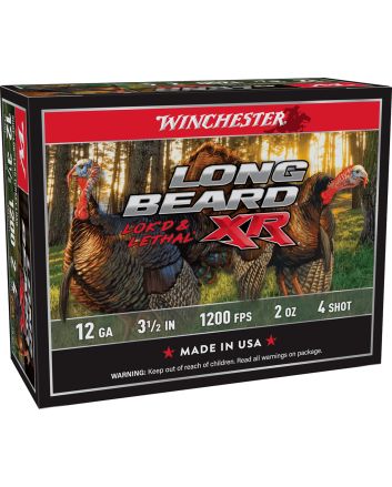 Winchester Ammo STLB12L4 Long Beard XR Shot-Lok 12Gauge 3.50" 2oz 4Shot 10 Per Box/10 Case
