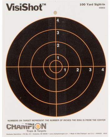 Champion Targets 45802 VisiShotHanging Paper Black/White 8" Bullseye 10 Pack