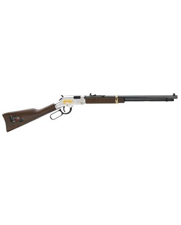 Henry H004AF Golden Boy American Farmer Tribute 22 Short Caliber with 16 LR/21 Short Capacity, 20" Octagon Barrel, Nickel-Plated Metal Finish &amp; American Walnut Stock Right Hand