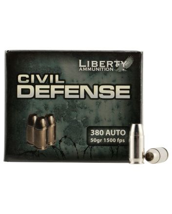 Liberty Ammunition LACD380023 Civil Defense380ACP 50gr Lead Free Fragmenting Hollow Point 20 Per Box/50 Case
