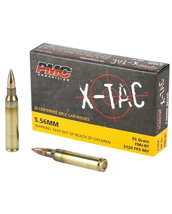 PMC 556XBP X-Tac Battle Pack 5.56x45mmNATO 55gr Full Metal Jacket Boat Tail 200 Per Box/5 Case