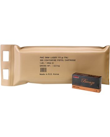 PMC 9ABP Bronze Battle Pack 9mmLuger 115gr Full Metal Jacket 300 Per Box/3 Case