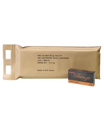 PMC 40DBP Bronze Battle Pack 40S&amp;W 165gr Full Metal Jacket 300 Per Box/3 Case
