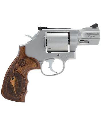 Smith &amp; Wesson 170346 Performance Center Model 686 38 S&amp;W Spl +P, 357 Mag 7rd 2.50" Stainless Steel Barrel, Unfluted Cylinder, Matte Silver Stainless Steel Frame with Wood Grip Includes Moon Clips