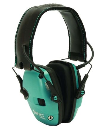 Howard Leight R02521 Impact Sport Electronic Muff 22 dB Over the Head Black/Teal Adult 1 Pair