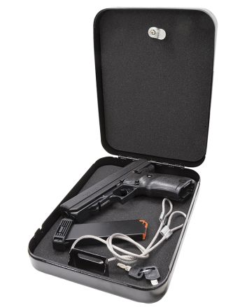 Hi-Point 34511HSP JHP Home Security Package 45 ACP 9+1 4.50" Black Steel Barrel, Serrated Steel Slide, Polymer Frame &amp; Grip, Keyed Lock Box