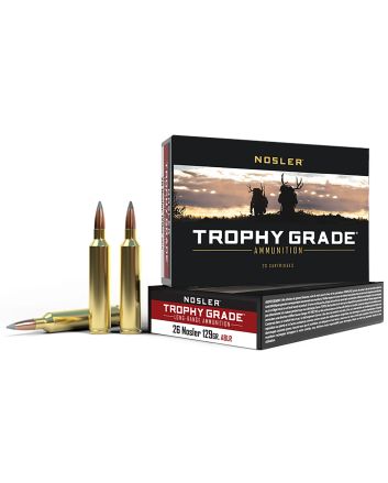 Nosler 60110 Trophy Grade Long-Range 26Nosler 129gr Nosler Spitzer AccuBond Long Range 20 Per Box/10 Case