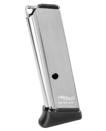 Walther Arms 2246012 PPK/S7rd Detachable w/Finger Rest 380 ACP Nickel Steel