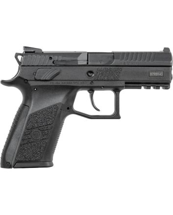 CZ-USA 01086 P-079mm Luger 10+1 3.75" Blued Steel Barrel, Black Nitride Serrated Steel Slide, Black Polymer Frame w/Picatinny Rail, Black Interchangeable Backstrap Grip, Ambidextrous