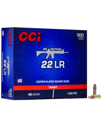 CCI 956 AR Tactical22LR 40gr Copper Plated Round Nose 300 Per Box/10 Case