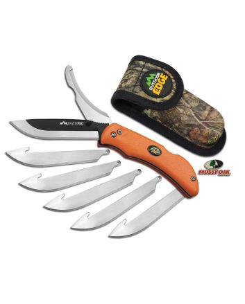 Outdoor Edge RO20C RazorPro3.50" Folding Razor/Gut Plain/Saw 420J2 Stainless Steel Blade FRN Orange Handle