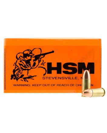 HSM 9MM4R Training9mm Luger 124 gr Full Metal Jacket 50 Per Box/ 20 Case