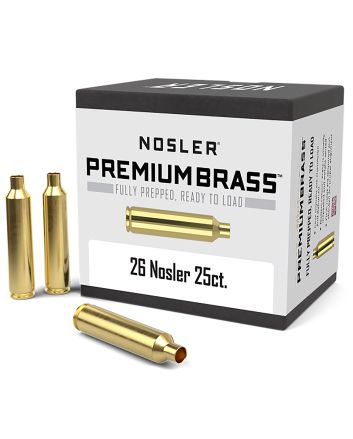 Nosler 10140 Premium Brass Unprimed Cases 26Nosler Rifle Brass 25/Box