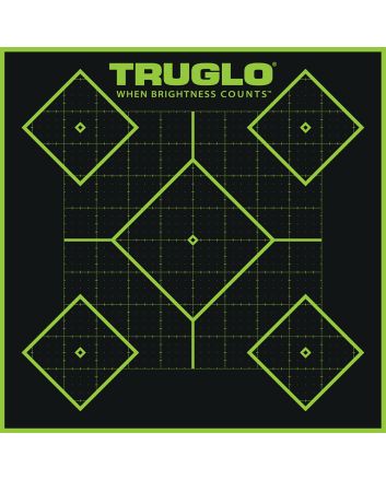 TruGlo TG14A6 Tru-See 5- Diamond Target Self-Adhesive Heavy Paper Black/Green 12"x12" 6 Pack