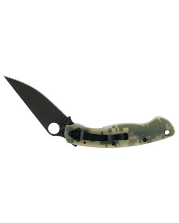 Spyderco C36GPCMOBK Military4" Folding Modified Clip Point Plain Black DLC CPM S30V SS Blade Camo G10 Handle Includes Pocket Clip
