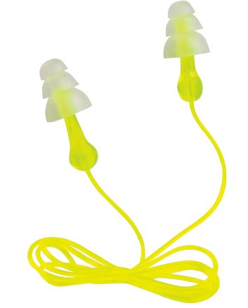 Peltor 97317 Tri-Flange Reusable Earplugs Polymer 26 dB In The Ear Yellow Buds with Yellow Cord Adult 3 Pair