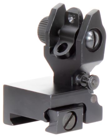 Aim Sports MT201 AR Low Profile Rear Flip Up SightBlack Anodized Low Profile for AR-15