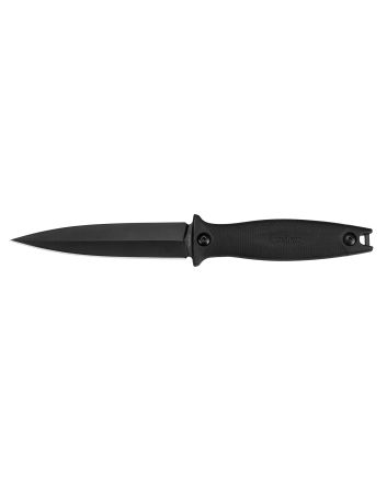 Kershaw 4007 Secret Agent4.40" Fixed Spear Point Plain Black Oxide 8Cr13MoV SS Blade Black Glass-Filled Nylon Handle Includes Sheath