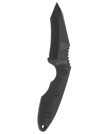 Ka-Bar 2486 TDI Hell Fire 3.56" Fixed Recurve Tanto Plain Black 1095 Cro-Van Blade, Black Ultramid Handle, Includes Sheath