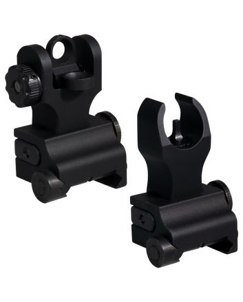 Samson QFHKA2PKG Quick Flip Folding Sights Front(HK) &amp; Rear (A2)Black Anodized for AR-15
