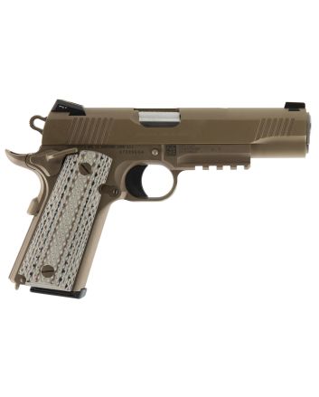 Colt Mfg O1070M45 M45AI Marine 1911 45 ACP 7+1 5" Stainless National Match Barrel, Brown Decobond Serrated Stainless Steel Slide &amp; Frame w/Picatinny Rail, Desert Tan G10 Grip, Ambidextrous