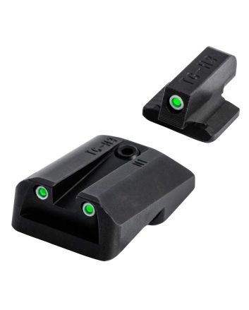 TruGlo TG231G1A TritiumGreen Tritium Front &amp; Rear/Black Nitride Fortress Frame, Compatible w/Glock 42/43/43X/48 Except MOS, Front Post/Rear Dovetail Mount