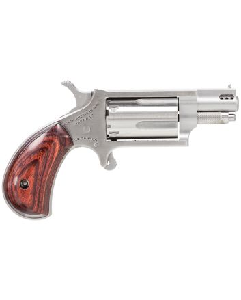 North American Arms 22MSP Mini-Revolver22 WMR 5 Shot 1.13" Stainless Steel Ported Barrel, Frame &amp; Cylinder, Rosewood Birdshead Grip, Exposed Hammer