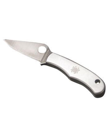 Spyderco C133P Bug1.27" Folding Drop Point Plain 3Cr13MoV SS Blade Engraved Spyderco Bug Stainless Steel Handle