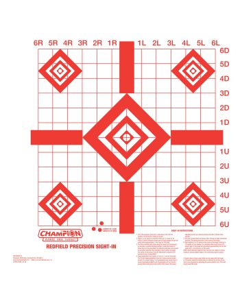 Champion Targets 47388 Redfield Sight-In Diamond Paper Pistol/Rifle 16" x 16" White/Red 10 Pk.