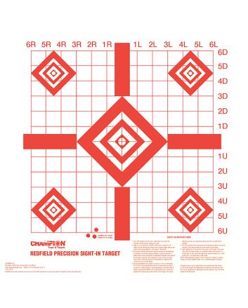 Champion Targets 47387 Redfield Sight-In Diamond Paper Pistol/Rifle 16" x 16" White/Red 100 Per Pkg