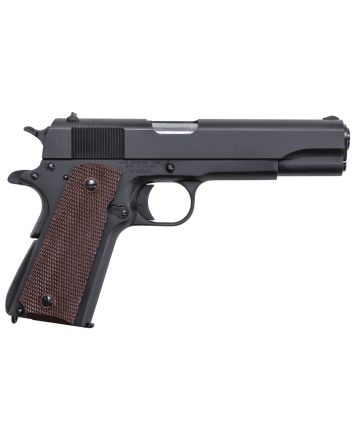 Auto-Ordnance 1911BKO 191145 ACP5" Barrel 7+1, Matte Black Carbon Steel Frame, Serrated Slide, Checkered Brown Polymer Grip, Manual Safety