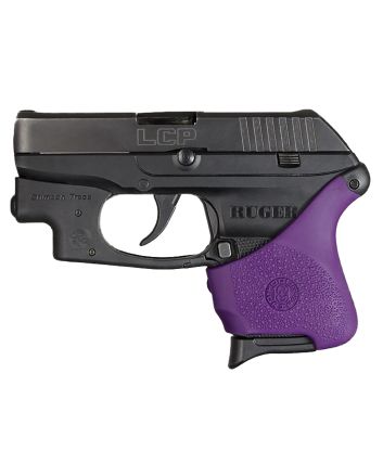 Hogue 18116 HandAll Hybrid Grip Sleeve made of Rubber with Textured Purple Finish for Ruger LCP with Crimson Trace