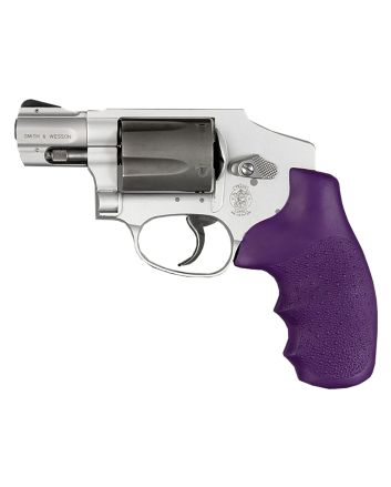 Hogue 60006 OverMolded Monogrip Cobblestone Purple Rubber with Finger Grooves for S&amp;W J Frame with Round Butt