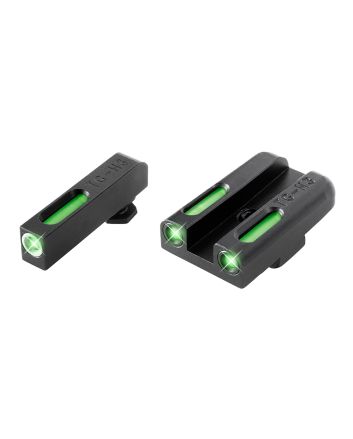 TruGlo TG13GL3A TFXGreen Fiber Optic/Tritium Front/ Green/Tritium/Fiber Optic Rear/ Black Nitride Fortress Frame, Compatible w/Most Glock Except MOS, Post Mount