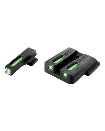TruGlo TG13MP1A TFXBlack | Green Tritium &amp; Fiber Optic White Outline Front Sight Green Tritium &amp; Fiber Optic Rear Sight