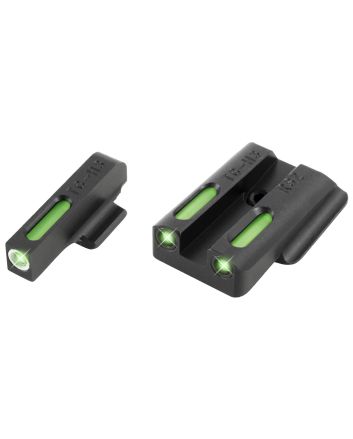 TruGlo TG13RS2A TFXBlack | Green Tritium &amp; Fiber Optic White Outline Front Sight Green Tritium &amp; Fiber Optic Rear Sight